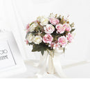 Meldel New Purple White Wedding Bouquet Handmade Artificial Flower Rose Buque Casamento Brautstrauß für Hochzeitsdekorationen