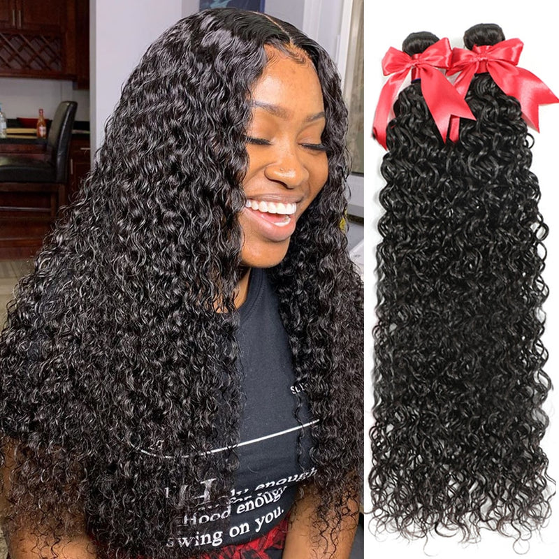 Deep Wave Bundles Deep Curly Hair Weaves Water Wave Bundles 30 Zoll Brasilianische Haarverlängerungen für schwarze Frauen Menschenhaarbündel