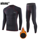 Aismz Thermo-Unterwäsche-Sets für Herren, schnell trocknend, antimikrobiell, Stretch, Thermo-Kompressions-Fleece, Schweiß, Fitness, warme lange Unterhosen
