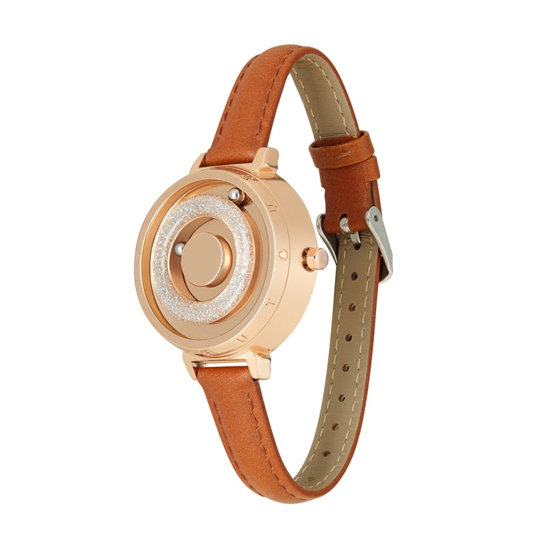 Eutour nuevo Original magnético Rosegold Trend reloj de mujer mujer estudiante cuarzo minimalista planta moda cinturón de acero inoxidable