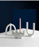 Kerzenhalter aus Keramik im nordeuropäischen Stil, geometrischer Kerzenhalter, Hochzeitsdekoration, Esstischdekoration