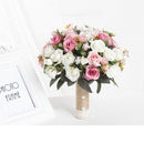 Meldel New Purple White Wedding Bouquet Handmade Artificial Flower Rose Buque Casamento Brautstrauß für Hochzeitsdekorationen