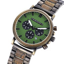 BOBO BIRD Holzuhr Herren Stoppuhr Chronograph Stilvoller Luxus Show Date Holz Quarz Armbanduhr Herrenuhren In Geschenkbox OEM