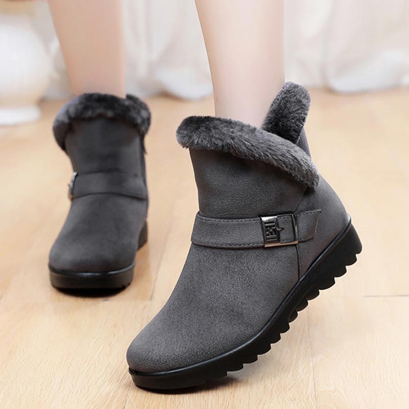 No-slip winter boots women shoes 2022 new zipper snow boots solid warm thick plush women ankle boots casual shoes woman