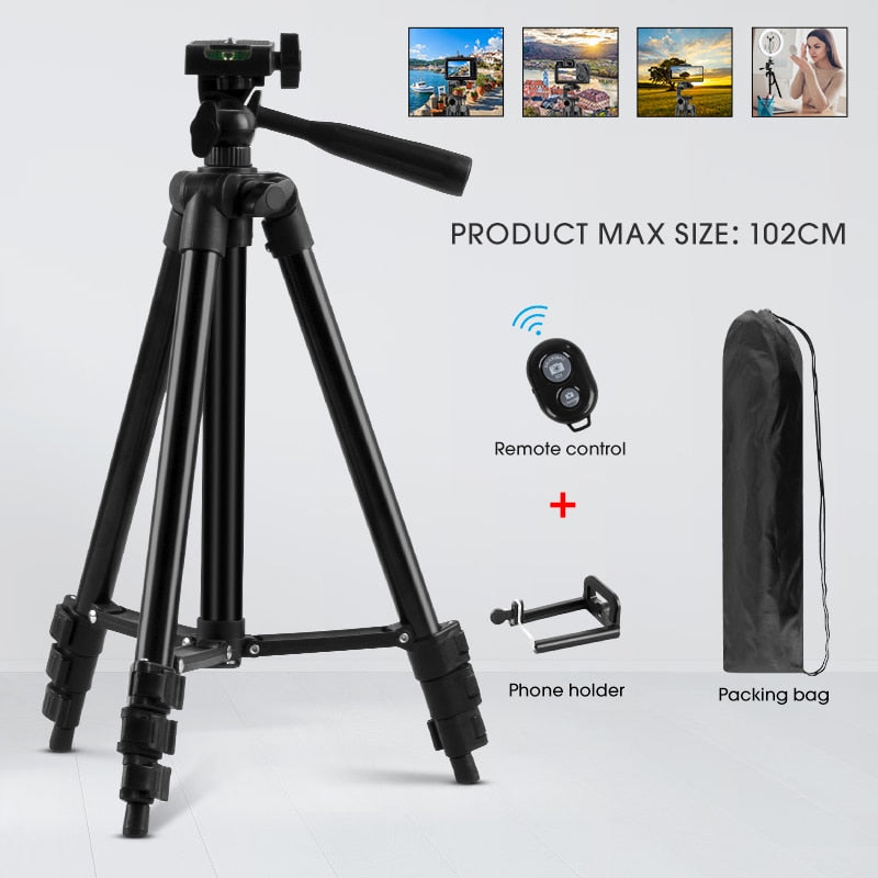40/52/60inch Mobile Phone Holder Extensible Tripod Stand Selfie Stick Tripod With Phone Holder For Live Streaming Video Photo