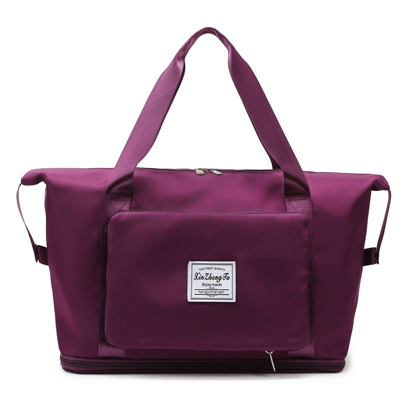 Bolsa de viaje plegable de gran capacidad, bolsa de viaje plegable, ligera, impermeable, para equipaje, bolso de mano, bandolera deportiva para Yoga para mujer