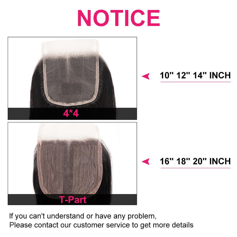 Unice Hair 4X4 Cierre de encaje Pelo lacio brasileño Pre desplumado Cierre Encaje Remy Color natural humano Negro