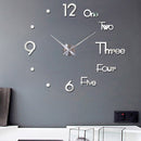 3D DIY Large Wall Clock Modern Design Silent Wall Sticker Clock Acrylic Mirror Self adhesive Wall Clocks Living Room Home Decor
