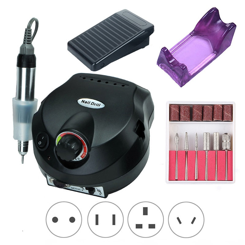 Taladro eléctrico de uñas de 35000RPM, taladro de manicura, taladro de pedicura, lijadora, taladro de uñas de salón, herramienta profesional de taladro de uñas