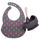 Colorful Silicone Spoon With Wooden Handle Hot Selling Baby sucker Bowl Waterproof Adjustable Baby Bibs Print Saliva Towel.