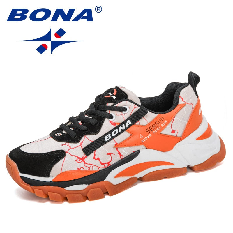 BONA 2020 New Designers Mesh Breathable Running Shoes Women Outdoor Walking Shoes Woman Fashion Sneakers Ladies Jogging Footwear