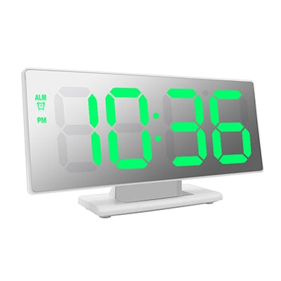 LED Digital Alarm Clock Mirror Electronic Clocks Multifunction Large LCD Display Digital Table Clock with Temperature Calendar