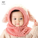 Korean Baby Strickmützen Hund Ohren Winter Earflap Jungen Mädchen Schal Set niedlich warm Kleinkind Hut Kinder Kinder winddichte Mütze 0-4 Jahre