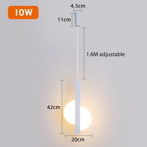 Modern Led Pendant Lights Bedside Bedroom Minimalist Hanging Lamps For Ceiling Background Wall Dining Room Suspension Luminaire