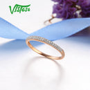 VISTOSO echter 14 Karat 585 Roségold funkelnder Diamant zarter Ring für Frauen Jubiläum Verlobung Mode trendiger feiner Schmuck