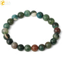 CSJA, pulseras de hilo de piedras naturales de 8mm, pulsera elástica curativa con cuentas redondas de un solo Color para mujer, joyería Simple de moda G432