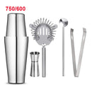 UPORS Edelstahl-Cocktail-Set 550 ml/750 ml Cocktail-Shaker-Set mit Stößel, Jigger, Barlöffel, Eiszange, Barkeeper-Kit, Bar-Set