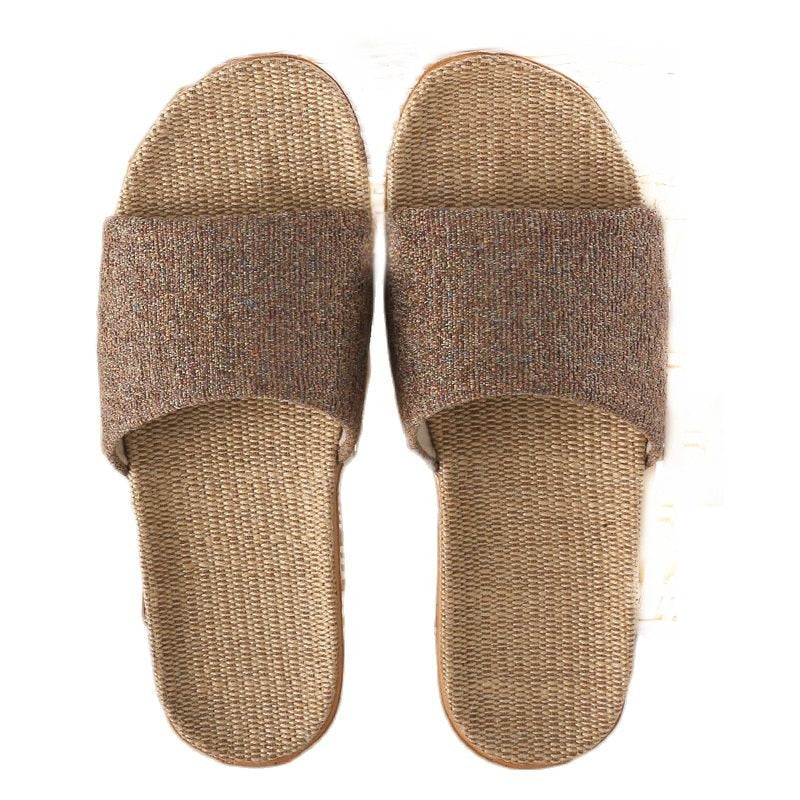 Suihyung Frauen Hausschuhe Weibliche Casual Flax Slides 13 Farben Leinen Gürtel Damen Sandalen Flip Flops Liebhaber Sommer Indoor Home Schuhe