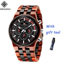 Mix Sandale Holz Herren Sportuhren Holz Armbanduhr Holz Bambus Herrenuhr Holzband Quarz Ehemann Chronograph Relogio