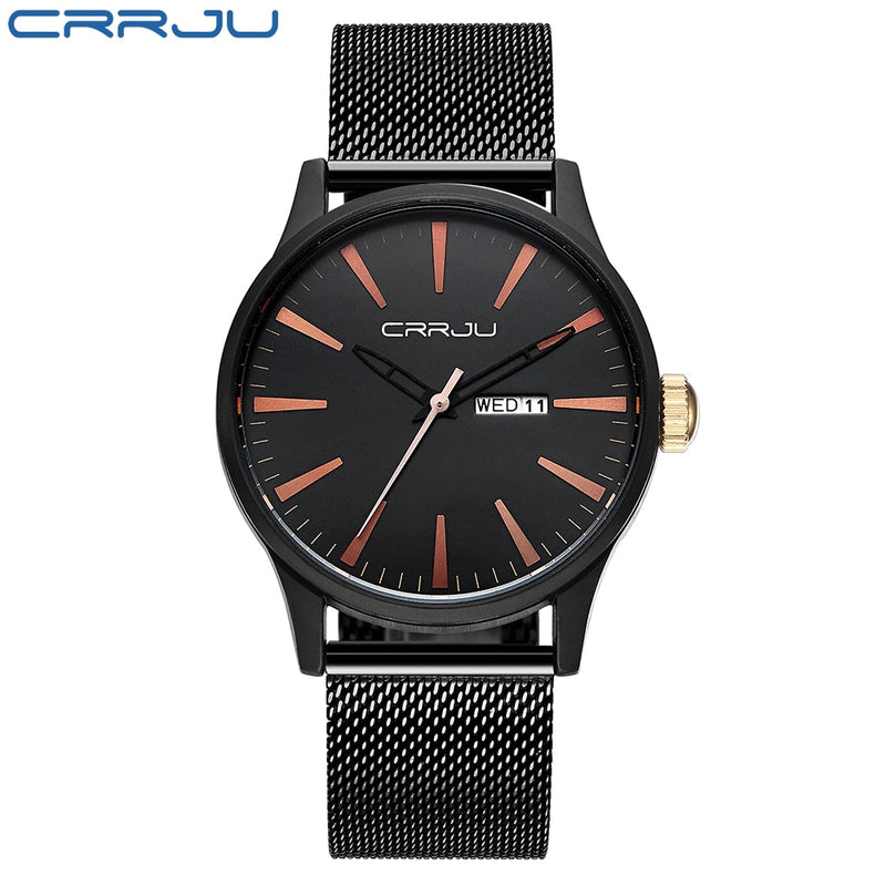 CRRJU 2021 Neue Mode Herrenuhren mit Edelstahl Top Marke Luxus Sport Chronograph Quarzuhr Herren Relogio Masculino