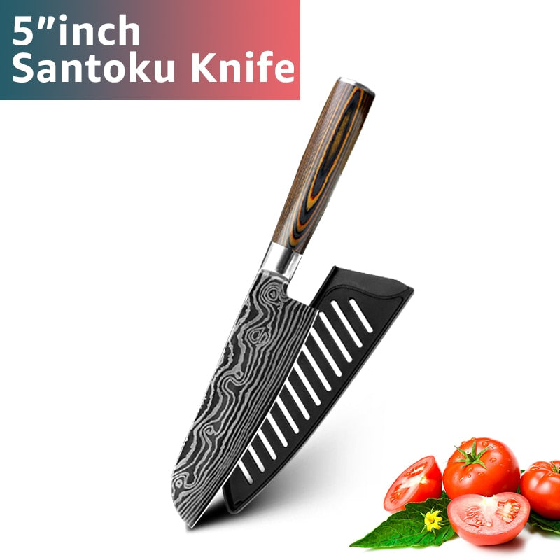 Kitchen Knives Set Stainless Steel 7CR17 Japanese Style Chef Knife Bread Meat Cleaver Paring Kitchen Knife Kitchen Accessories