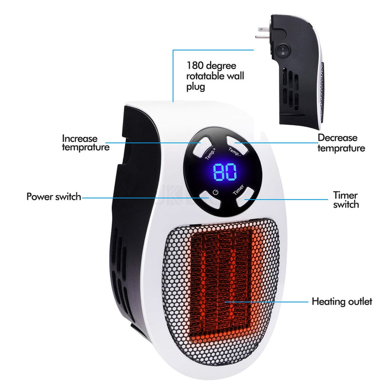 500W Electric Fan Heater For Home Desktop Room Heating Household Wall Heater Portable Heater Stove Radiator Hand Warmer Machine