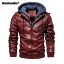 Mountainskin, novedad de 2021, chaquetas de cuero con capucha para hombre, chaqueta informal de otoño para motocicleta, chaqueta de PU, abrigos de cuero para motorista, ropa de marca SA744