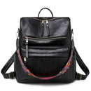 Retro Large Backpack Women PU Leather Rucksack Women&