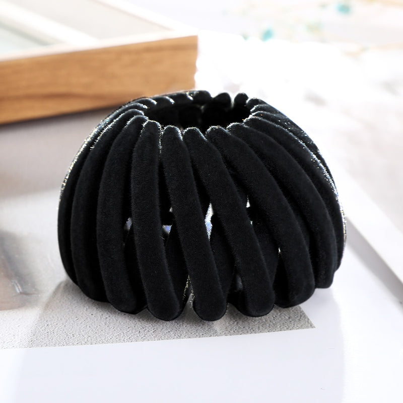 Fashion Women Bun Crystal Hair Claw Horsetail Buckle Hair Clip Bird Nest Expanding Hair Accessories Female Ponytail Headwear