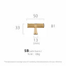 Dooroom Möbelgriffe aus Messing, Rändelung, Gold, Schwarz, moderner Kleiderschrank, Kommode, Schrank, Schublade, Griffe, Knöpfe, gerändelt