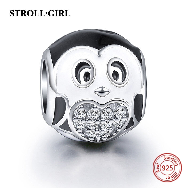 Enamel Charm Owl Pendant Charms 925 Sterling Silver Original Fit Authentic European Bracelet Beads for Women Jewelry Making Gift