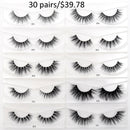 30/40/100/Paar Visofreie Nerzwimpern mit Tablett ohne Box Handgemachte natürliche falsche Wimpern Full Strip Lashes Wiederverwendbare lange Wimpern