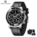 PAGANI DESIGN Men Quartz Wristwatch Luxury Sapphire Glass Sport Watch Rubber Strap Chronograph Watches Mens Japan VK63 Clock Man