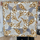 Fabuloso estampado 100% sarga bufanda de seda chal moda mujer cabeza bufandas Hijab 88*88cm