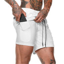 2022 NEUE Herren Laufshorts Herren 2 in 1 Sportshorts Herren Doppeldeck Schnelltrocknend Sport Herren Shorts Jogging Gym Shorts Herren
