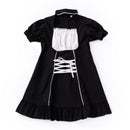 QWEEK Goth Maid Kleid Kawaii Gothic Milchmädchen Lolita Outfit Cosplay Kostüm E Mädchen Puffärmel Verbandkleid 2021 Mall Goth Emo