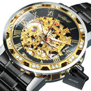 Winner Transparent Diamond Mechanical Watch Skeleton Armbanduhr für Herren Top-Marke Luxusuhren Unisex-Größe Uhr reloj hombre