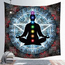Estatua de Buda indio meditación 7 Chakra tapiz colgante de pared Mandala tapices tela de pared alfombra de Yoga psicodélica decoración Bohemia