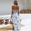 2022 Bohemian Beach Dress Women Summer Casual Sleeveless Split Floral Off Shoulder Maxi Long Boho Dress Clothing Robe Female