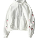 Harajuku Strawberry Embroidery Lavendel Pink Sweatshirt Herbst Winter Frauen Kawaii lose lange Ärmel Tops übergroße Hoodies XXL