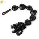 CSJA Herzform Naturstein Auto Hängende Chakra Chip Perle Heilung Kristall Handgefertigte Webart Glücksverzierung Fensterwanddekoration G541