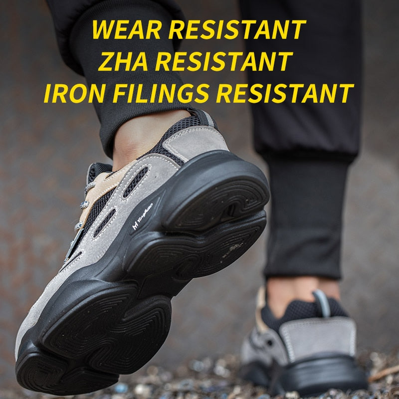 Marca ROXDIA, puntera de acero ligera, zapatos de seguridad para hombres, zapatos de trabajo para mujeres al aire libre, zapatos masculinos y femeninos transpirables de talla grande 36-46 RXM648