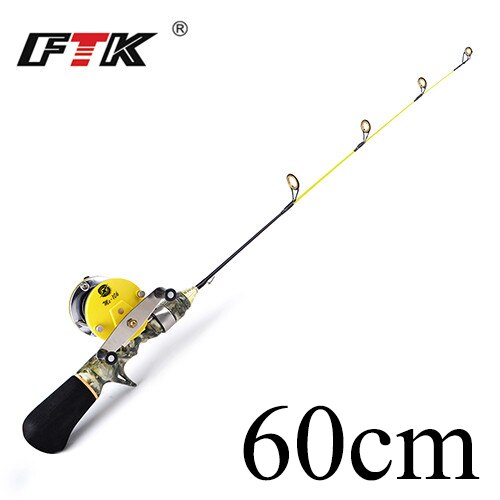 FISH KING Winter Ice Fly Fishing Rod 50/75 CM 2 Sections Fishing Rods With Fishing Wheel Reel  I Gear Tackle