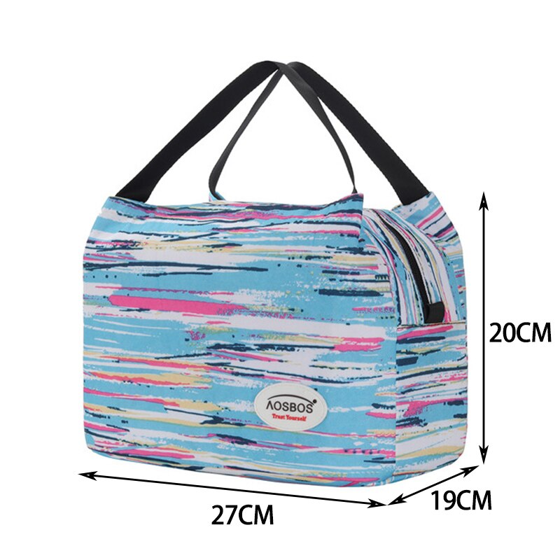Aosbos Fashion Portable Insulated Canvas Lunch Bag 2020 Thermal Food Picknick Lunch Bags für Damen Kinder Herren Cooler Lunch Box Bag