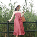 Delantales de cocina de lino y algodón Retro para mujer