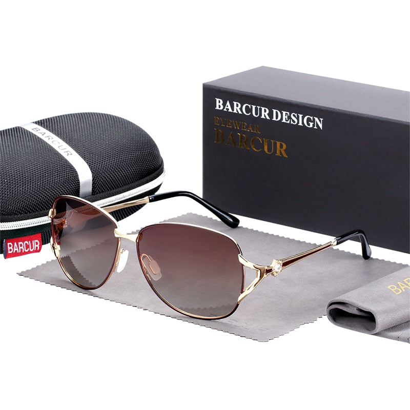 BARCUR Sonnenbrille mit Farbverlauf, polarisierte Sonnenbrille, runde Luxusbrille, lunette de soleil homme