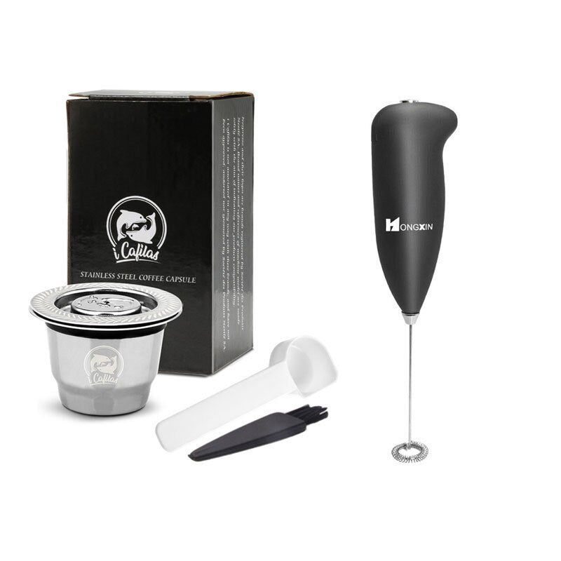 Verbesserter Edelstahl für Nespresso-Kaffeefilter, Kaffeekapseln, Tamper für Espresso, wiederverwendbare, nachfüllbare Körbe