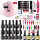 Nagelset mit Nagellampe, Nageltrockner, Nagelbohrmaschine, Maniküre-Set, Poly-Nagelgele, Nagelgel-Nagellack-Set, Soak-Off-Nagelkunst-Sets
