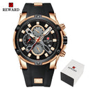 2022 New REWARD Mens Watches Blue Waterproof Top Luxury Brand Chronograph Sport Watch Quartz For Men Wristwatch Military Male