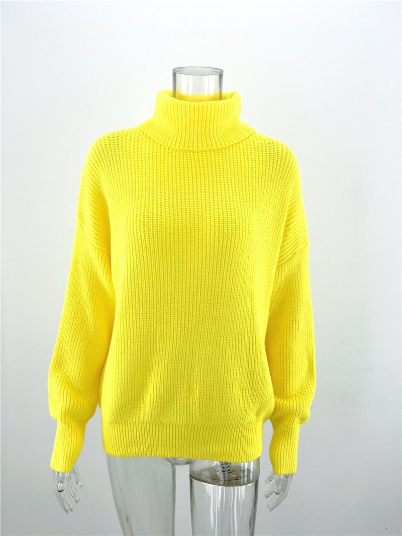 Mozuleva 2022 Herbst Winter Pullover Grundlegender warmer Pullover für Frauen weich gestrickt solide koreanische Rollkragenpullover Mode Pullover Tops